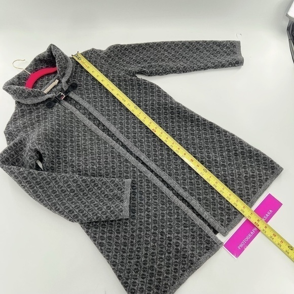 Chiaramente Long Cardigan Sweater Open Front Wool Blend Black Italy size S - Picture 7 of 17